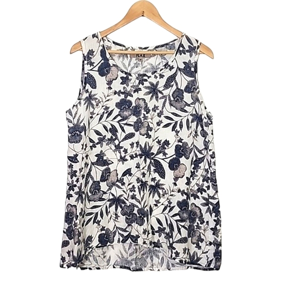 Flax Tops - Flax 100% Linen floral tunic top size M